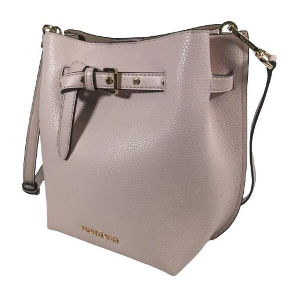 Michael Kors Small Pink Leather Bucket Crossbody Messenger Tote Bag Purse $348 - Picture 3 of 14